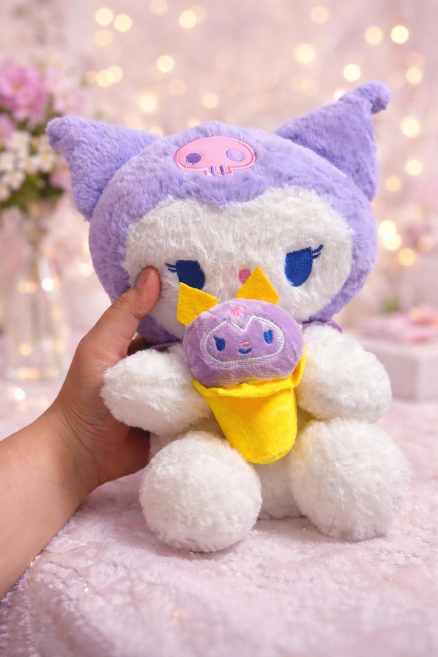 Kuromi Ice Cream Plush Toy – 35 cm Ultra Soft Cute Kawaii Plushie | Perfect Gift for Girls & Plush Lovers