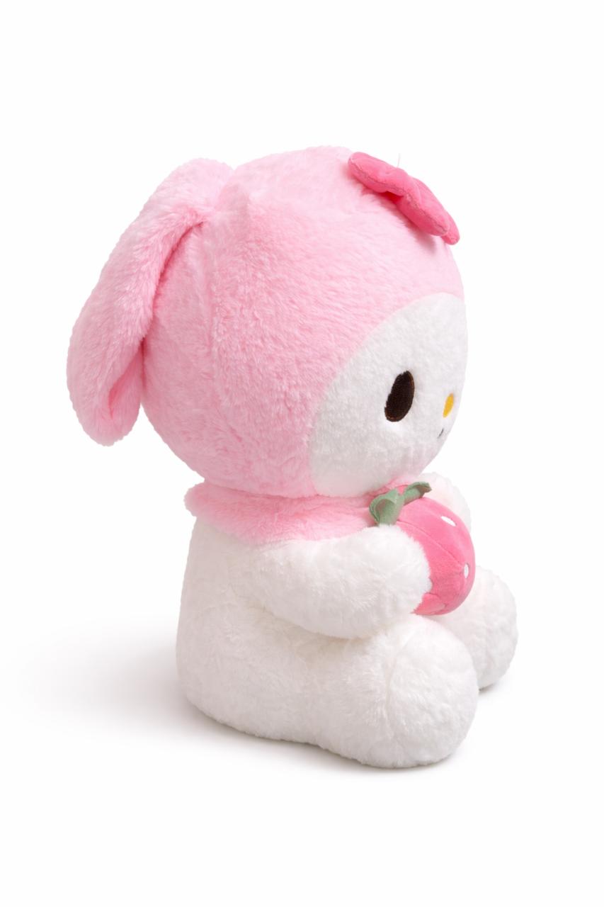 Cute Pink Bunny Plush Toy with Strawberry – 40 cm Soft Cuddly Doll