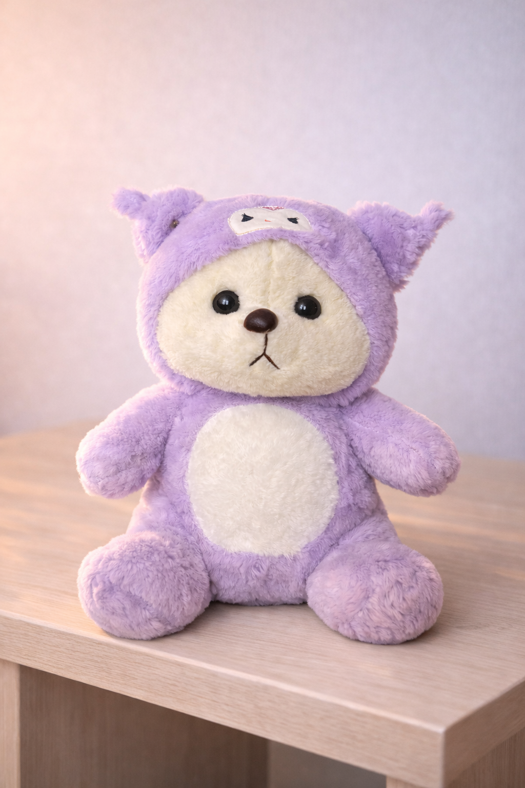 Kuromi Purple Panda Bear Plush Toy (35 cm)