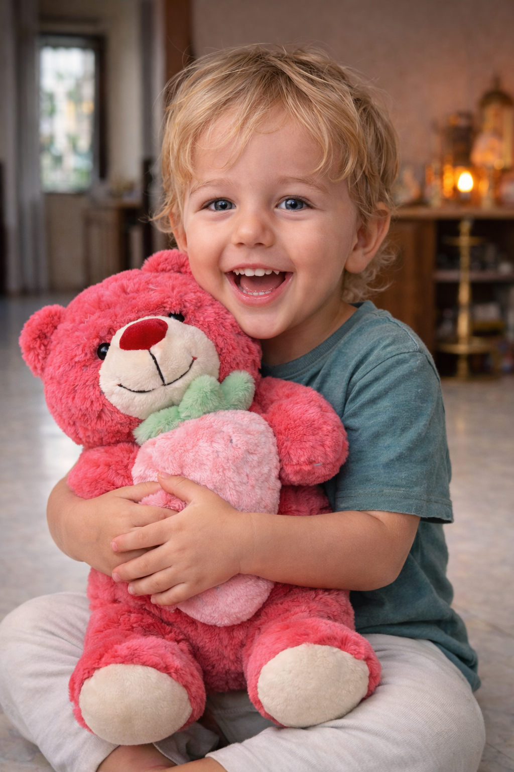 Strawberry Hug Teddy Bear – 45 cm | A Premium Plush Soft Toy