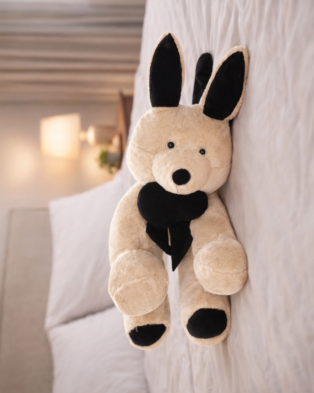 Whimsical Jumbo 100cm/3.2feet Bunny Plush Toy with Elegant Velvet Bow
