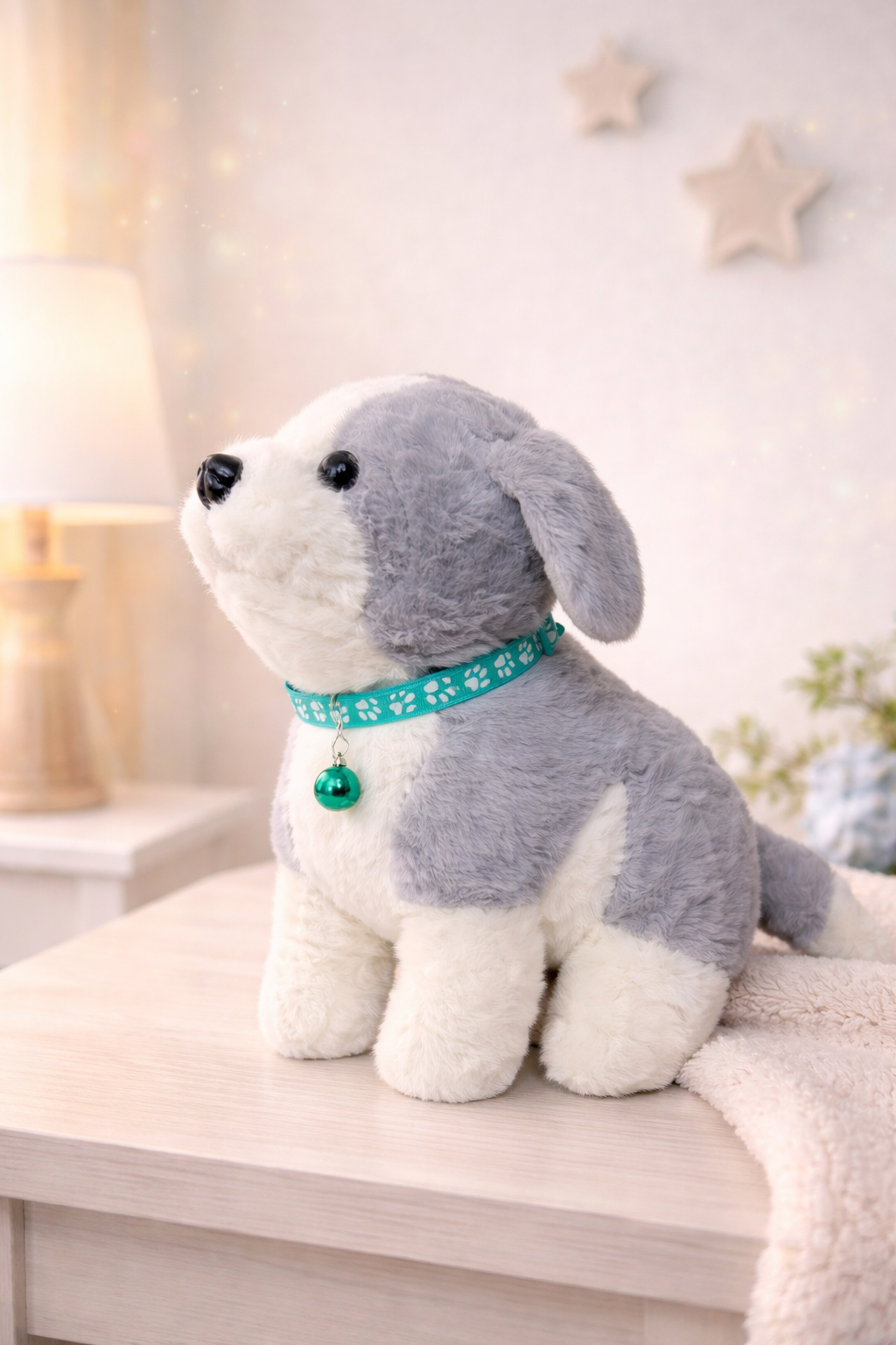Cute Bell Puppy Plush Toy 30Cm