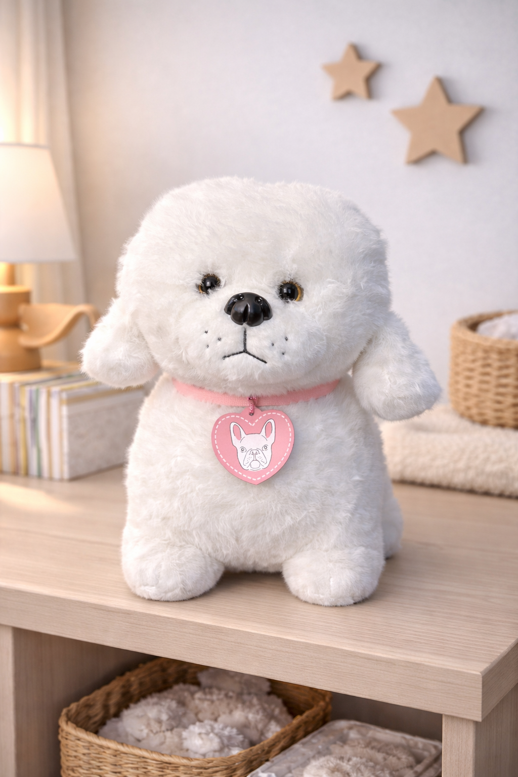 Puddle Big Cute Dogs Plush Toy Set (35cm) – White & Brown Spotted Soft Dog Toy