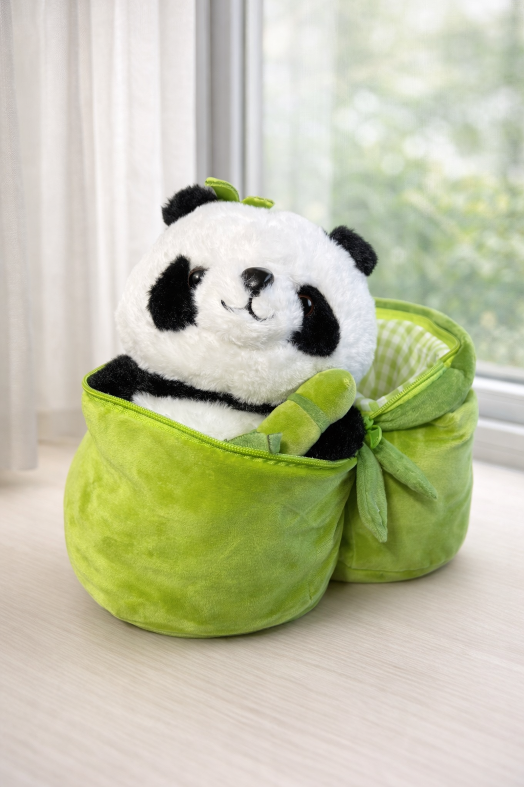 Ultra Soft Premium Pouch Panda Plush Cute 2-in-1 Zipper Soft Toy & Storage Plush for Kids & Gifting