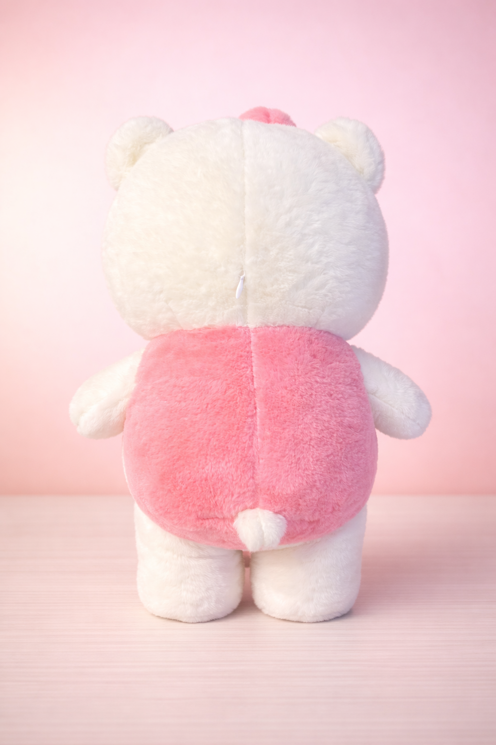 SugarPlum Cute White Teddy Bear with Pink Bow & Piglet Sweater 30Cm