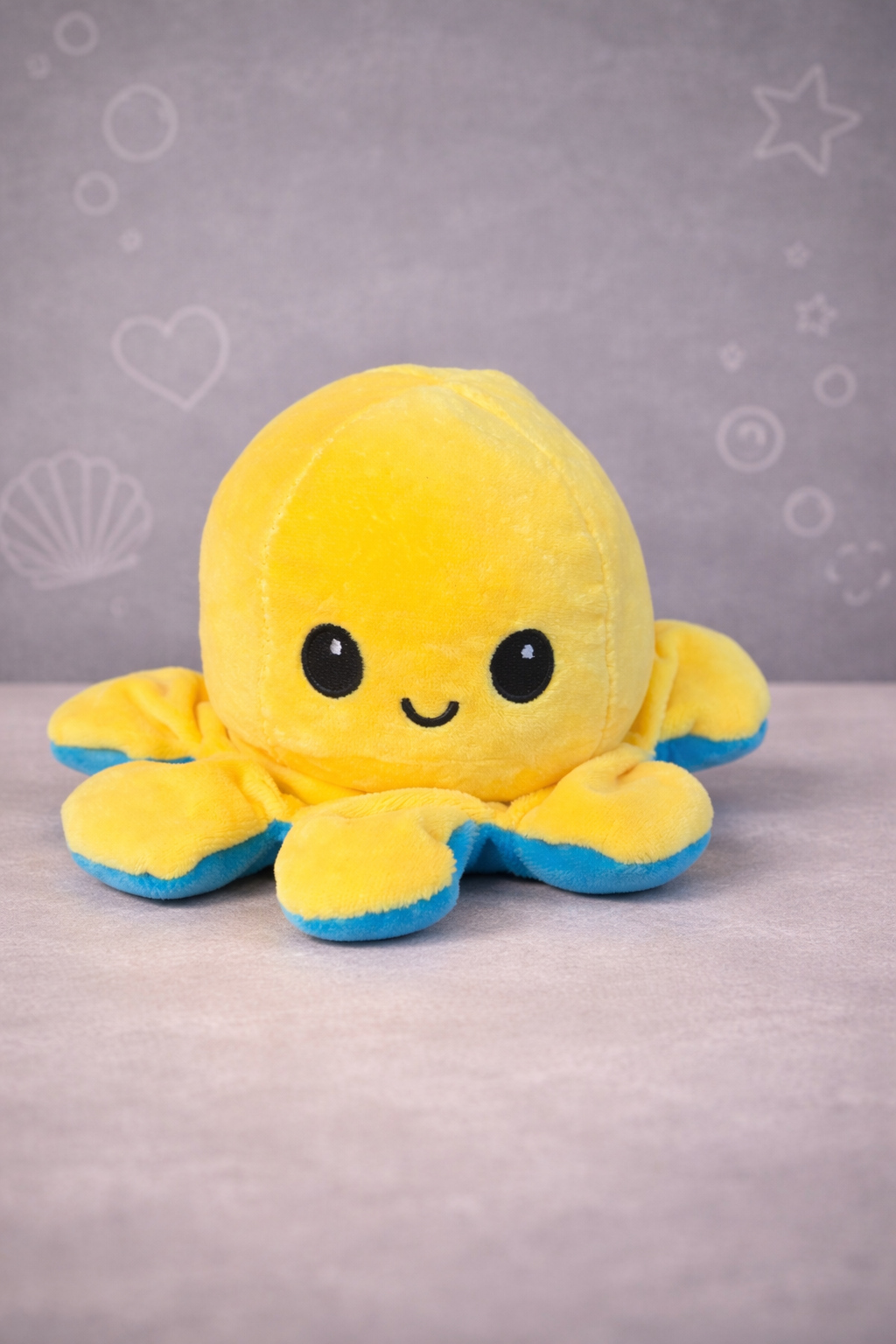 Premium Mood Octopus Plush Toy – Reversible Soft Toy for Kids, Stress Relief & Cute Gifting