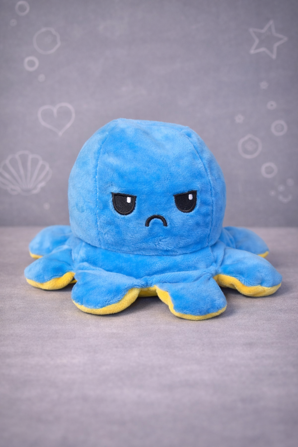 Premium Mood Octopus Plush Toy – Reversible Soft Toy for Kids, Stress Relief & Cute Gifting