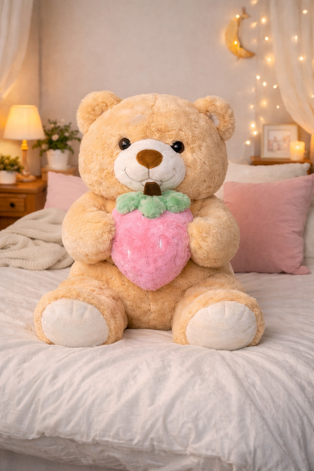 Strawberry Hug Teddy Bear – 45 cm | A Premium Plush Soft Toy
