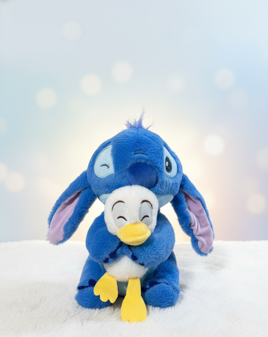 Cute Stitch Soft Toy with a Duck in his hands, a Premium product by SugarPlum