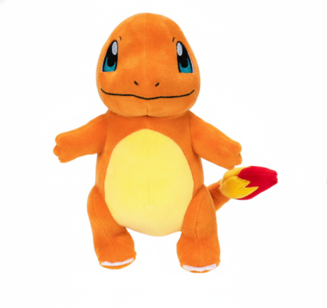 Charmander Pokémon Plush Stuffed Animal - 30cm Fire-Type Starter Toy - Soft Orange Lizard Plushie for Kids and Collectors