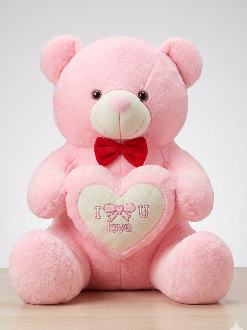 Giant 60cm/2Feet Valentine's Pink Bear Plush – Romantic Gift for Girlfriend